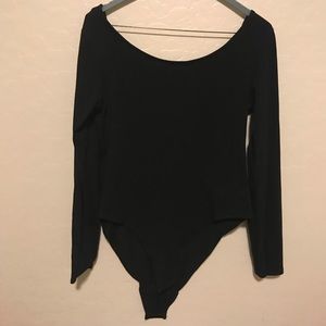 H&M Black Scoop Back Body Suit w/ Snap Closure